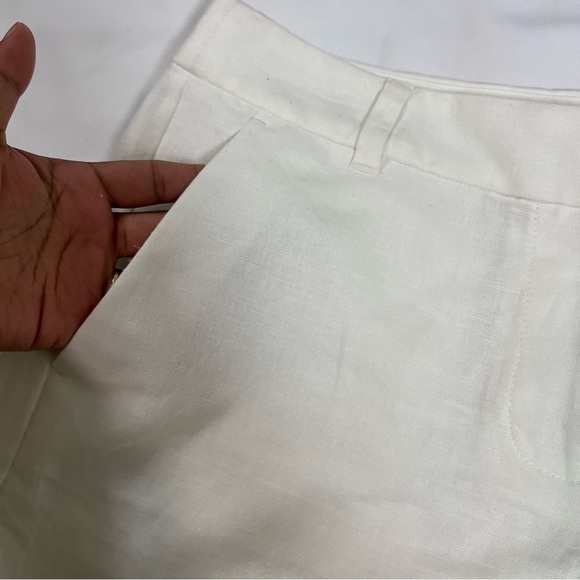 J. Crew High Waist Cream Scalloped Shorts - Picture 2 of 8